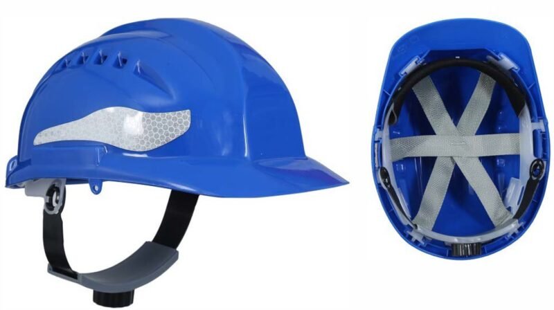 RATCHET SAFETY HELMET WITH TEXTILE SUSPENSION & REFLECTIVE TAPES-ABU